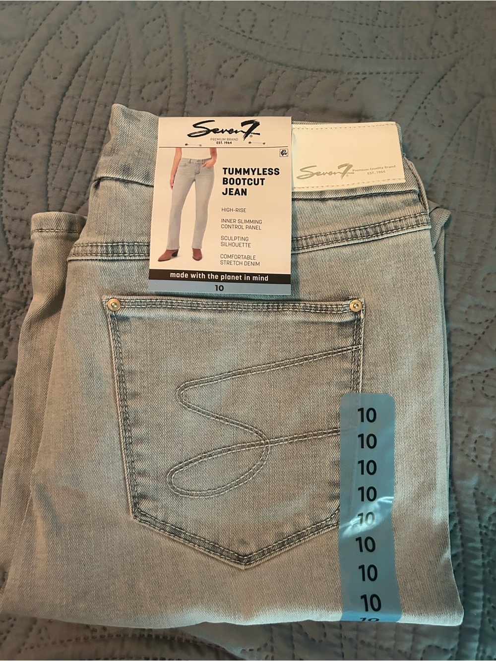 Seven7 Light Blue Tummyless Bootcut Jeans